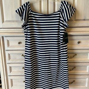 NWT Lauren Ralph Lauren striped off shoulder dress.